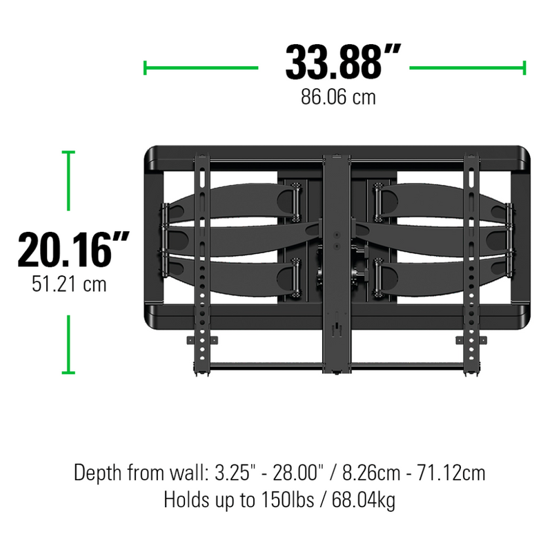 Sanus - Premium Full Motion TV Wall Mount for 42"-90" TVs - VLF628-B1